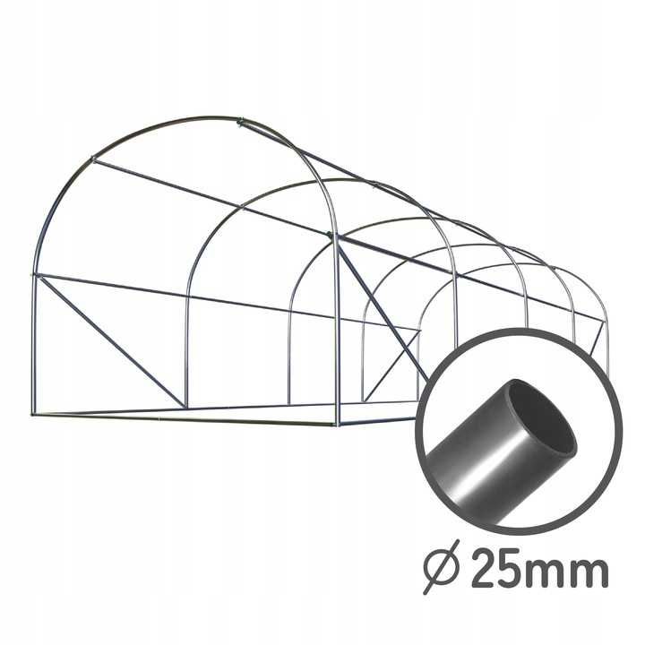 ◼ WZMOCNIONY ◼ TUNEL FOLIOWY 18m² 600x300 cm * Ocynkowane RURY 25mm *