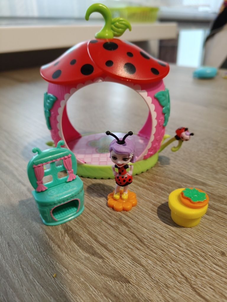 ENCHANTIMALS 3x mini lalka: Biedronka, Ślimak i Ważka+Domek+3x zwierz
