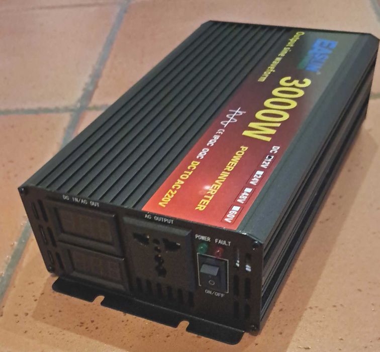 Inversor EASUN 12VDC - 3.000W ONDA PURA converte em 220V AC