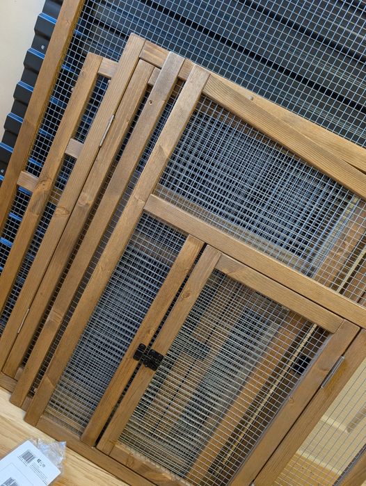 TIAKI Drewniana Klatka Zewnętrzna dla królików kurczaków 116x78x89.8cm