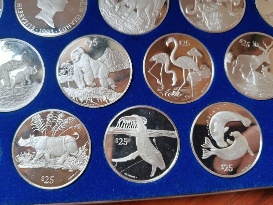 Coleção de moedas em prata