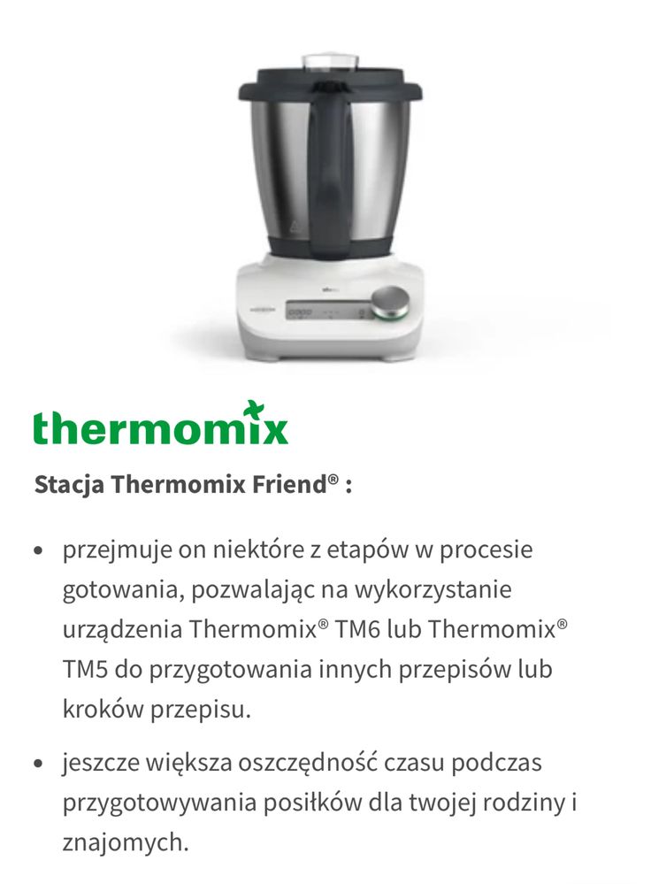 NOWA Stacja Thermomix FRIEND - Gwarancja