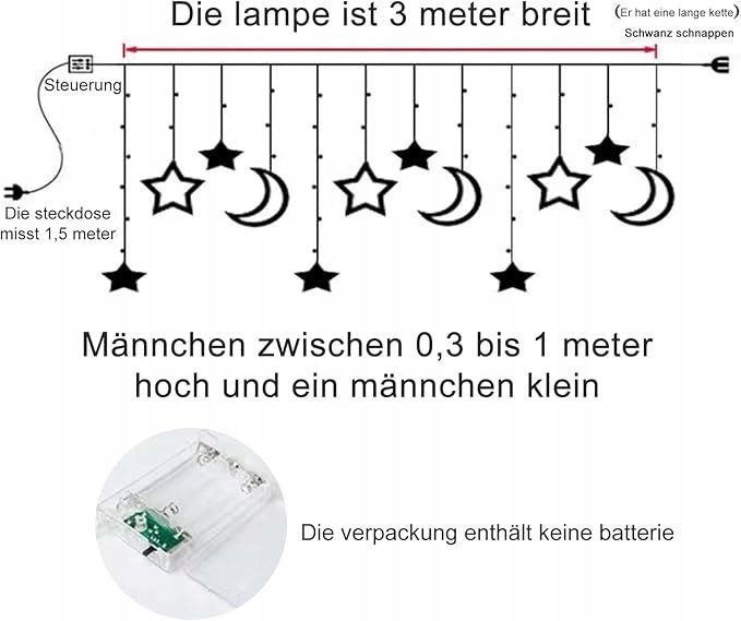 KEAGAN Łańcuch świetlny LED, dekoracja okienna, 3,5 m