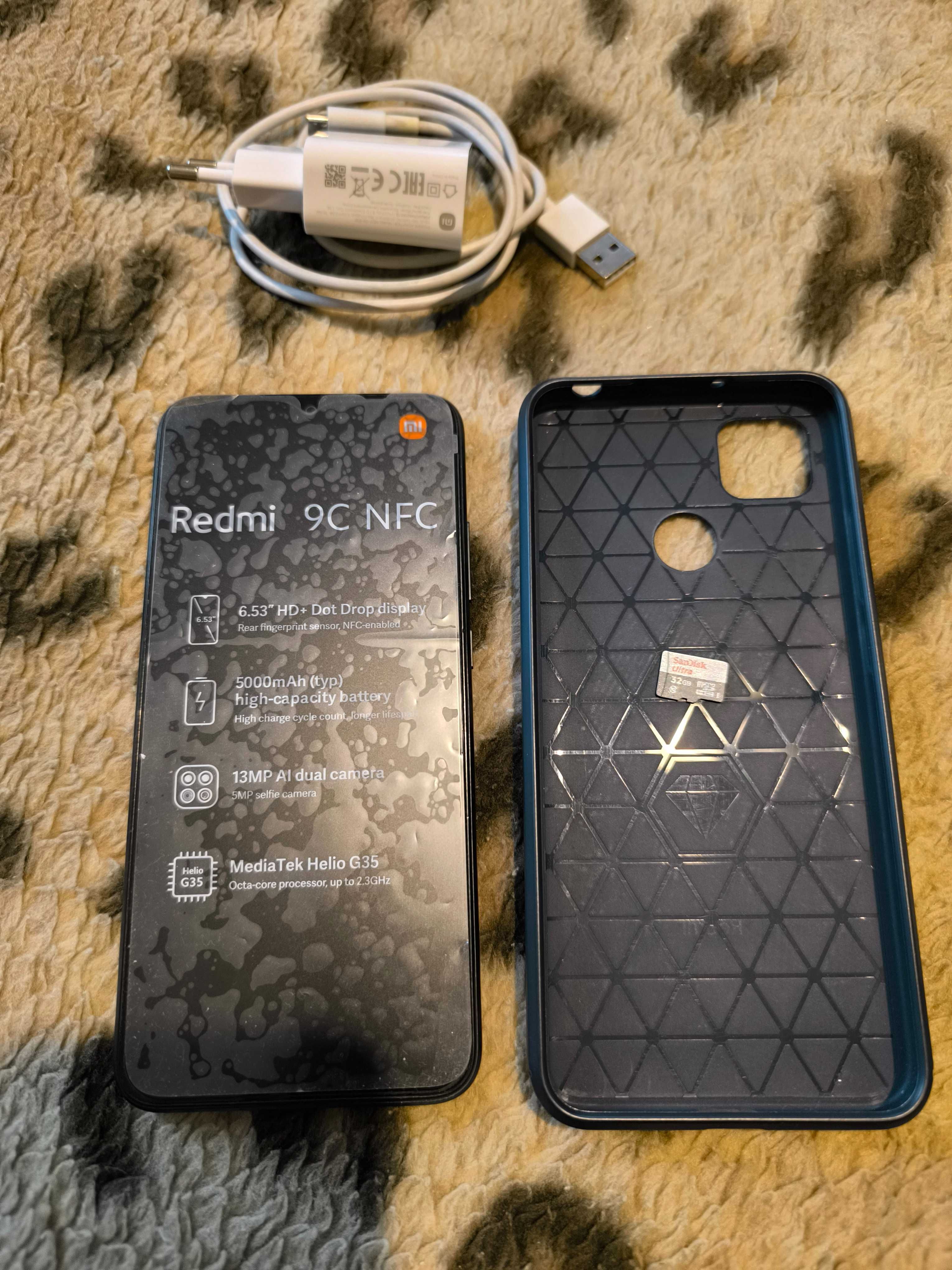 Xiaomi Redmi 9C 2(+1)/32GB NFC Midnight Grey + SD карта 32 GB