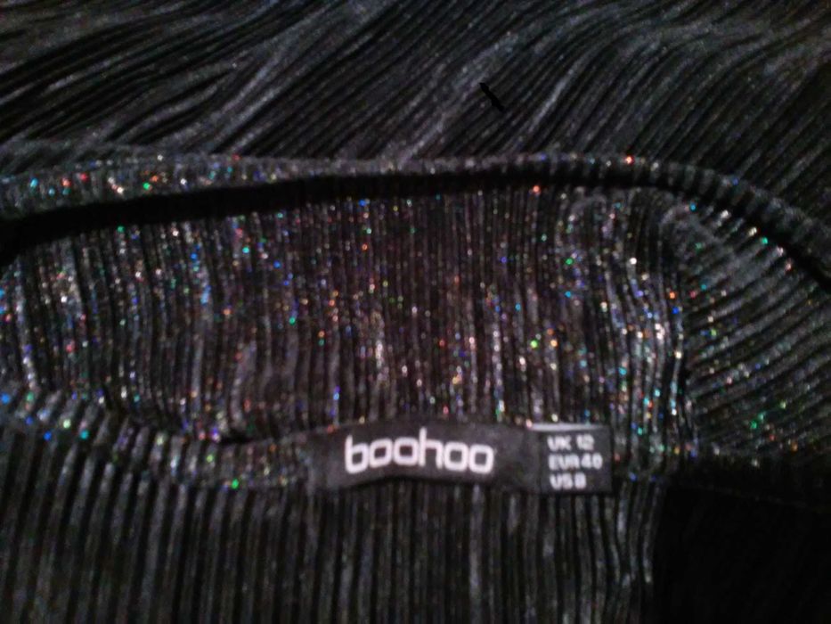 sukienka tunika BooHoo r.12 mieniąca się roz.36 do 44 WYMIARY!