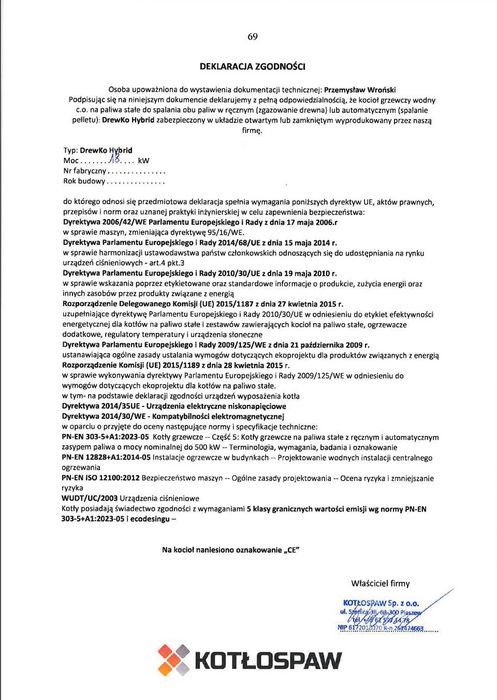 Kotłospaw DrewKo Hybrid 18kw (drewno/pellet) - cena z montażem