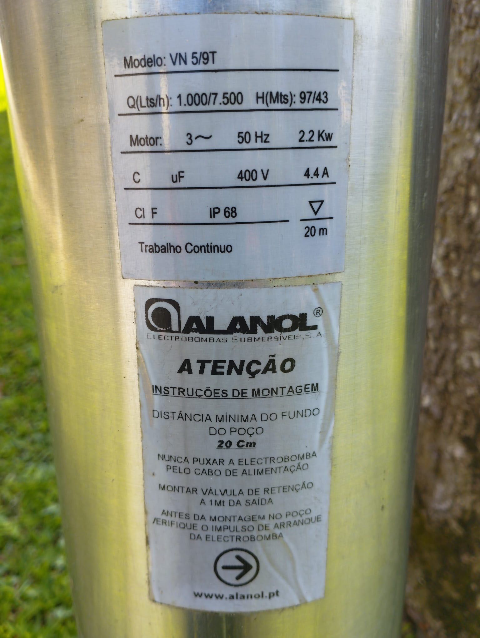 Bomba submergível ALANOL 5/9T trifásica com 3cv - PREÇO JÁ REDUZIDO
