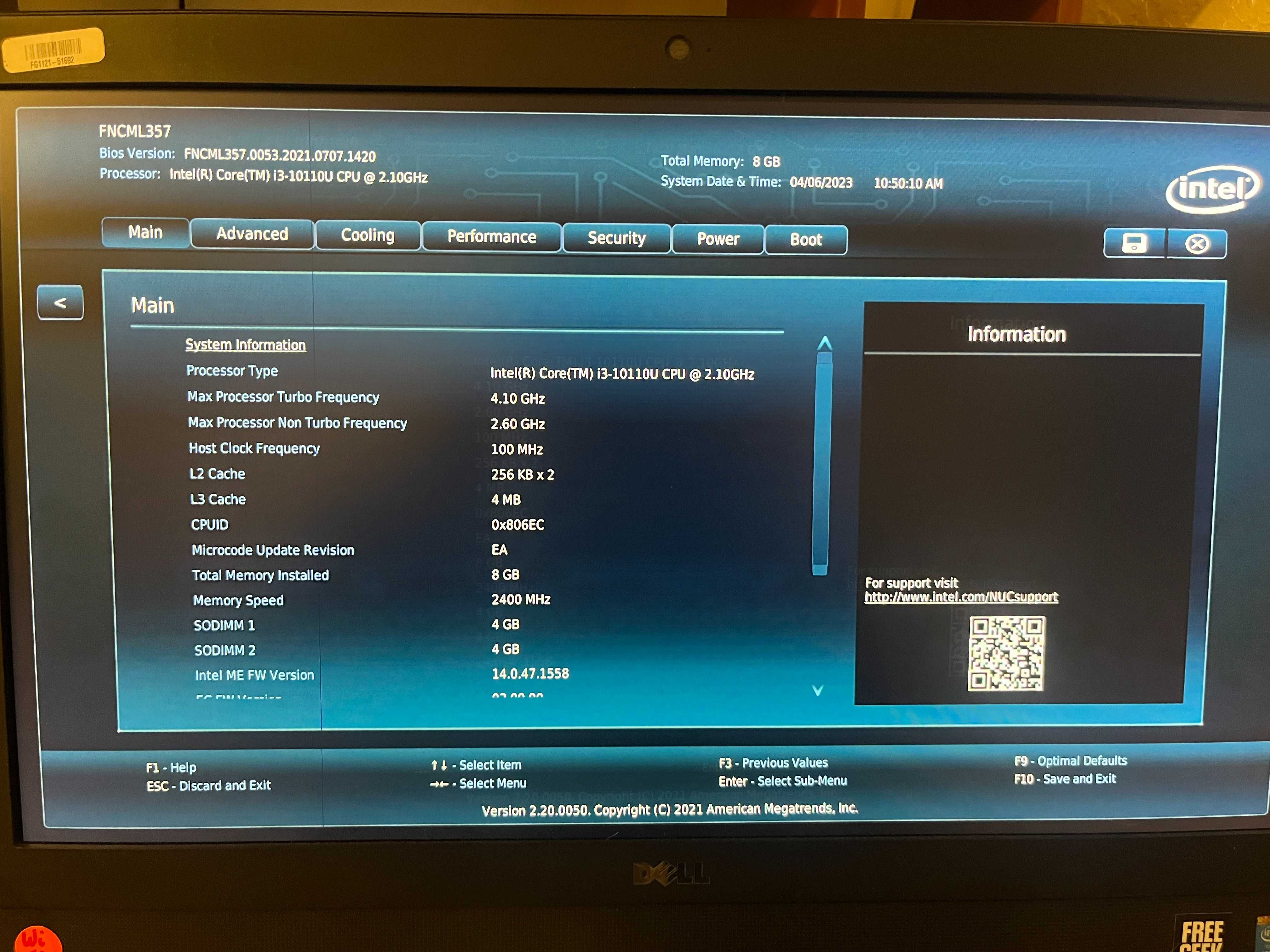 Міні ПК intel NUC10i3FNHN1, i3-10110u 8/128GB, Thunderbolt 3, 4К 2160p