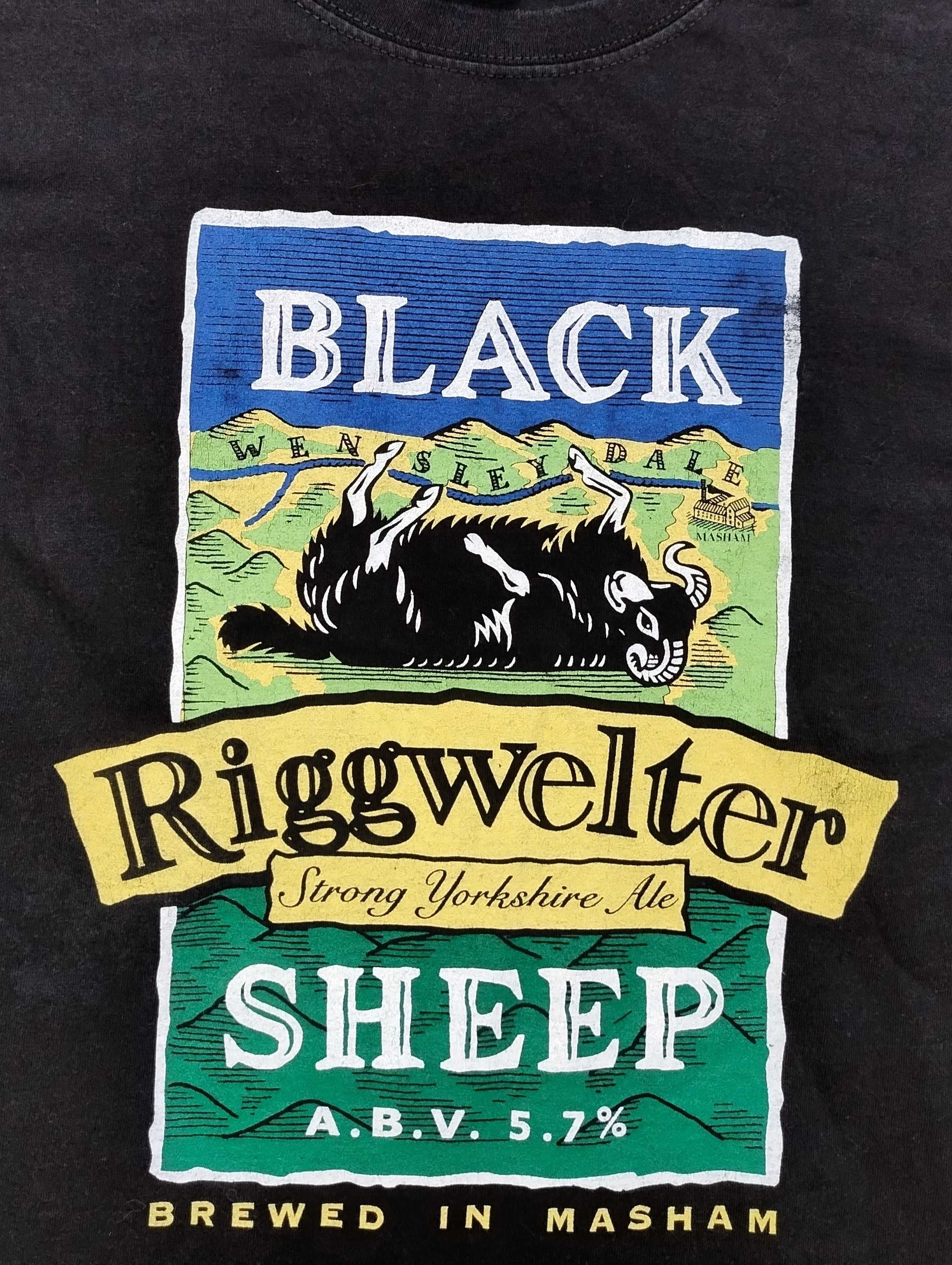 Vintage Fruit of the Loom Black Sheep Riggwelter Ale Beer Tee XL