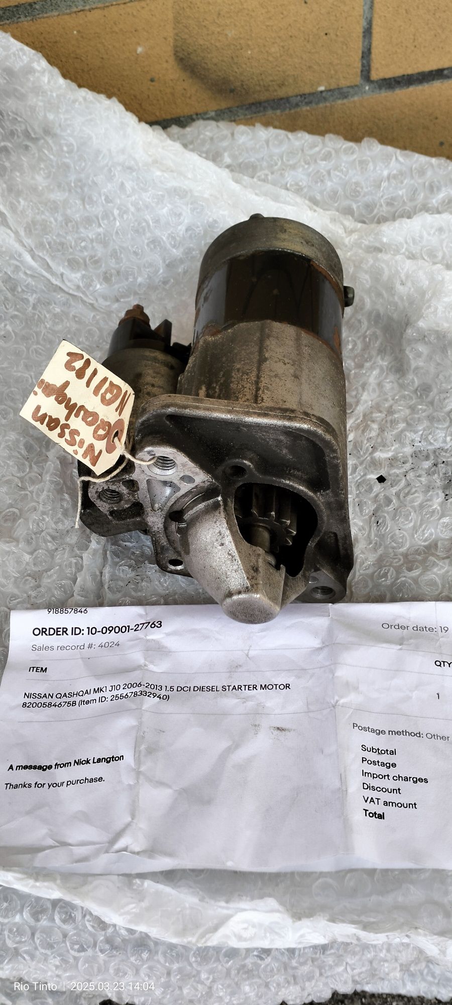 Motor de arranque nissan /renault 1.5 dcia
