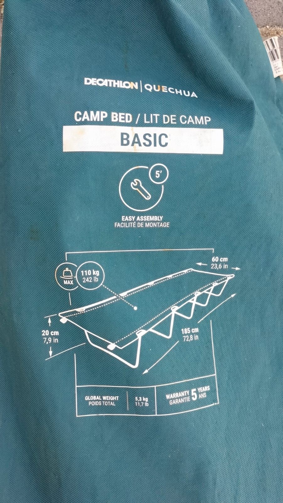 Cama campismo como nova
