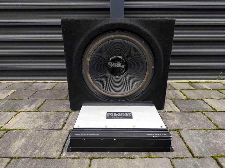 Subwoofer, Skrzynka Magnat i Wzmacniacz Magnat *Komplet *Bardzo Dobry