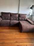 Sofá com chaise longue e apoio pernas eléctricos