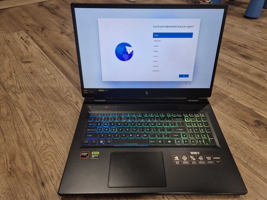 Acer Nitro 17 RTX 4070 / Ryzen 7 / 32GB RAM – Jak Nowy, PO SERWISIE!