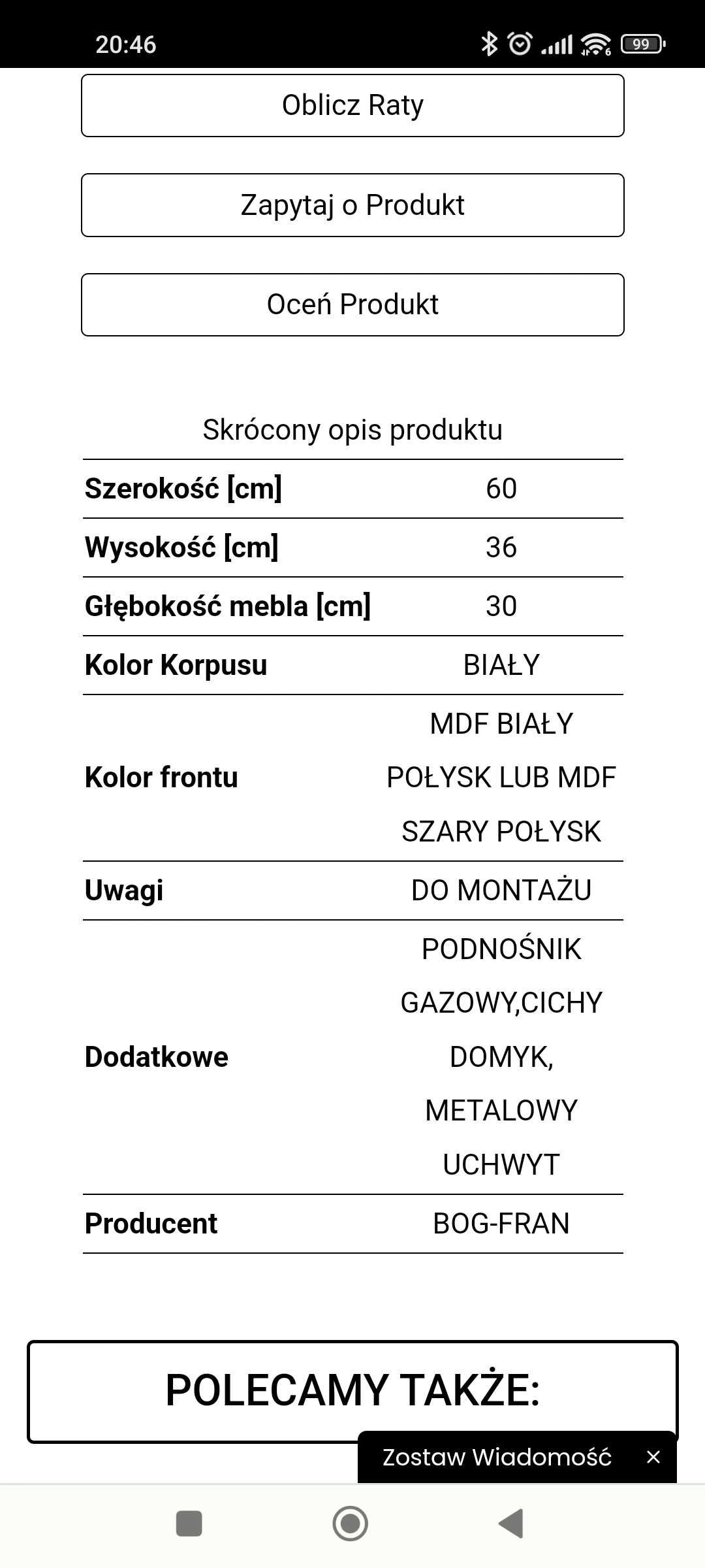 Zestaw mebli kuchennych