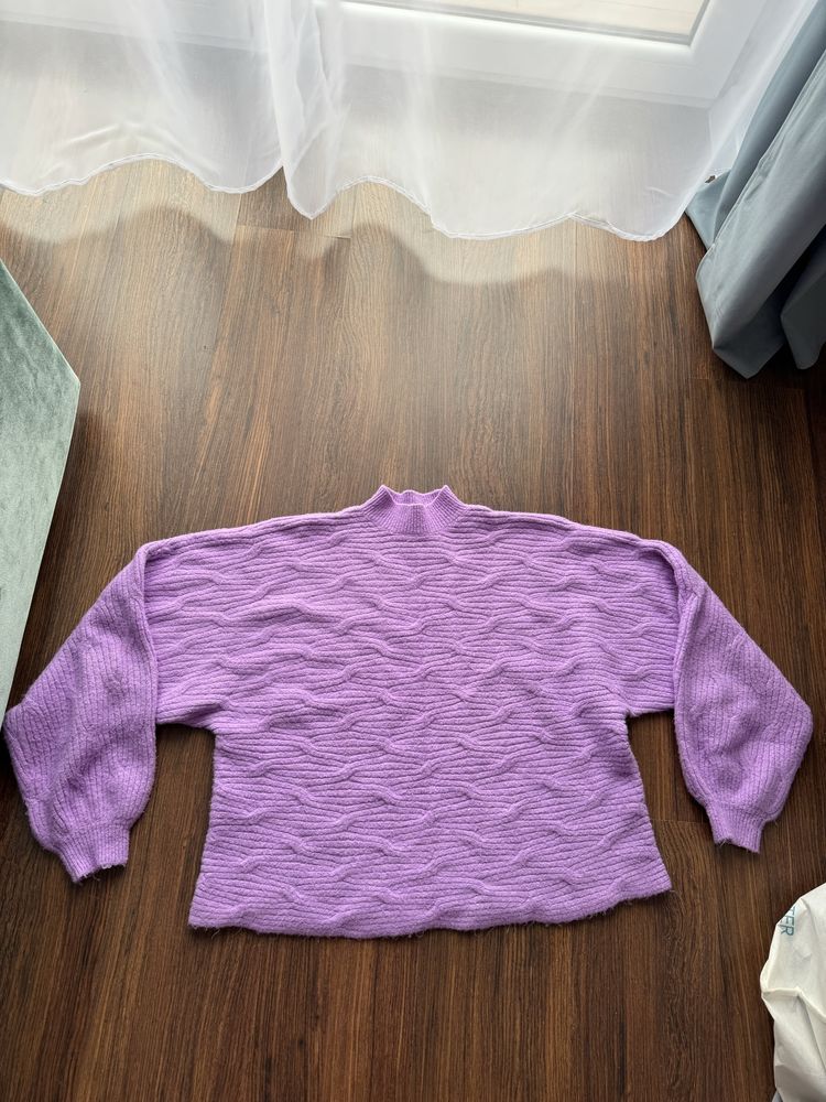 Sweter półgolf Mohito xl fioletowy oversize