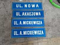 Tablica prl Ulica nowa akacjowa Mickiewicza zestaw