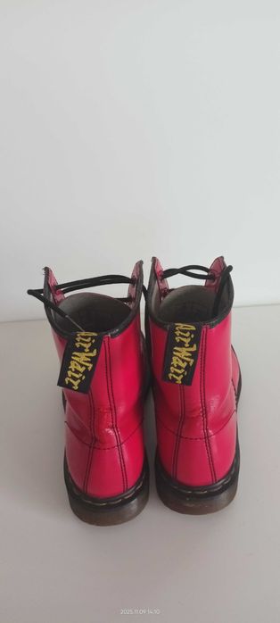 Dr. Martens 39 wysokie 1460 czerwone lakierowane