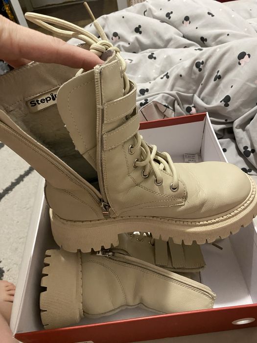 Сапоги зимние бежевые