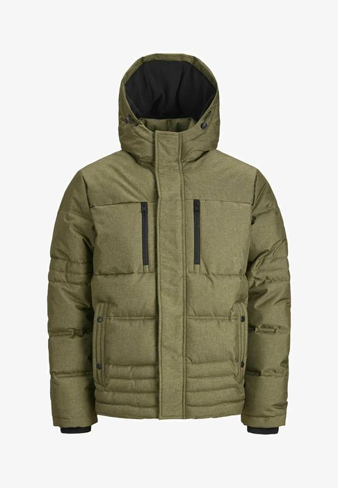 Новий Пуховик короткий чоловічий Jack & Jones колір хаккі олива