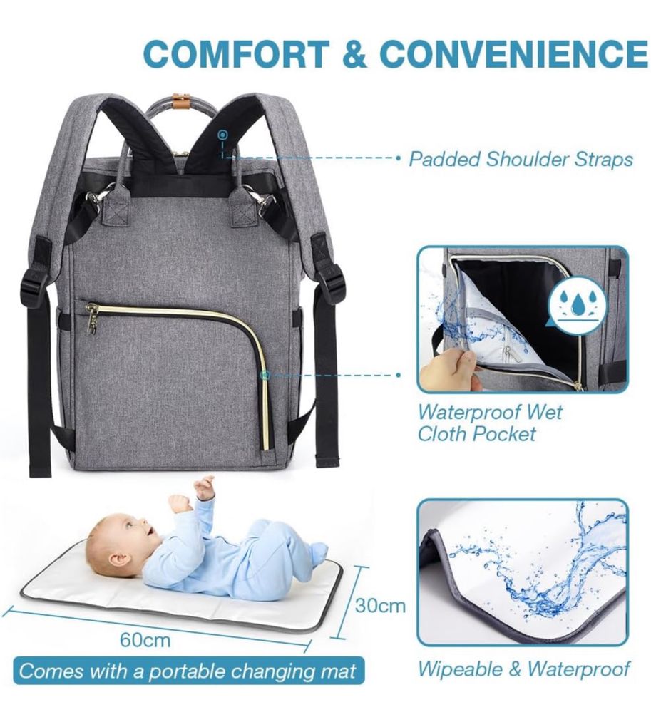 Nowy Plecak do przewijania niemowląt z 2 haczykami do wózka