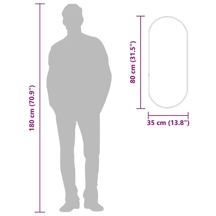 Vidaxl Lustro Ścienne, Złote, 80X35 Cm, Owalne