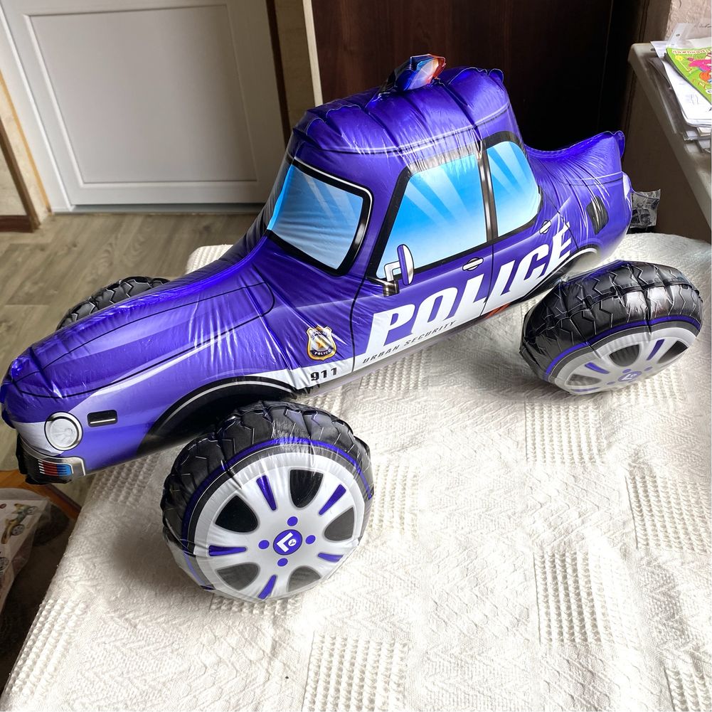 надувная машина из фольги полицейская на день рожждения