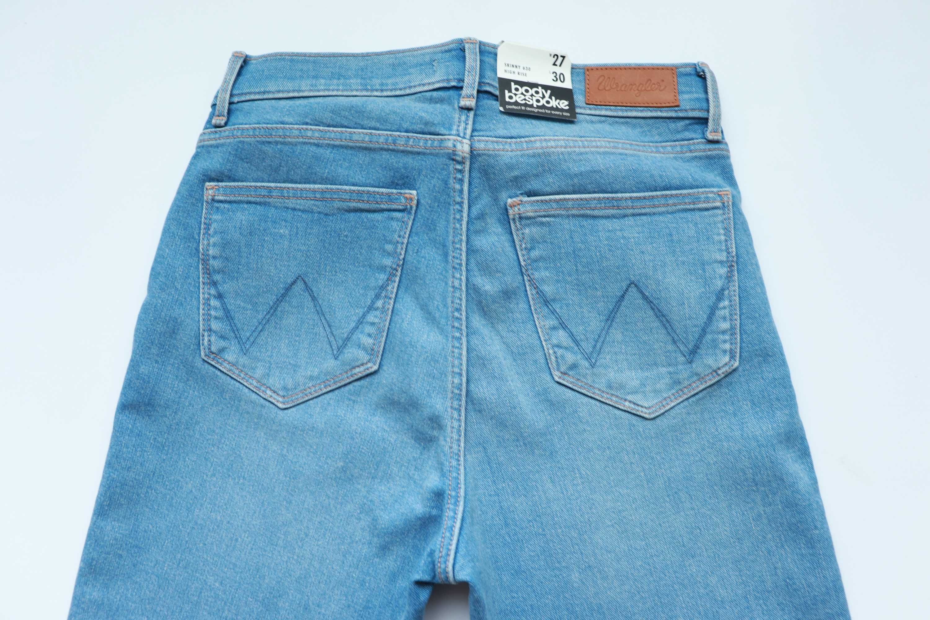 WRANGLER HIGH RISE SKINNY 630 W27 L30 damskie spodnie jeansy nowe