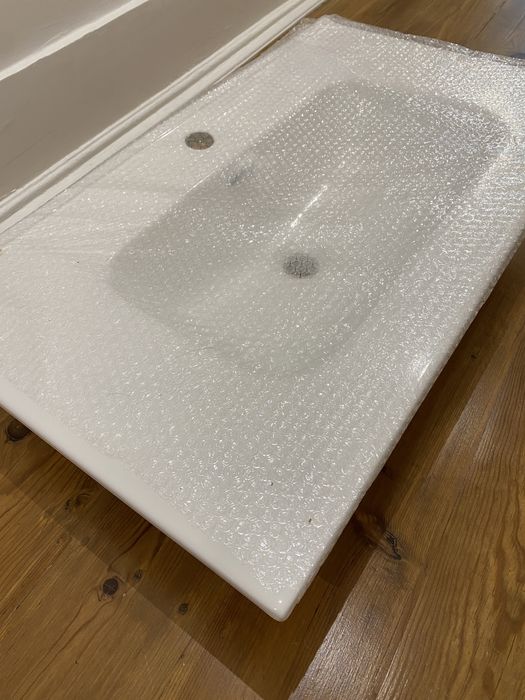 Lavatório Cerâmica Novo, de Encastrar, para Móvel de 80cm