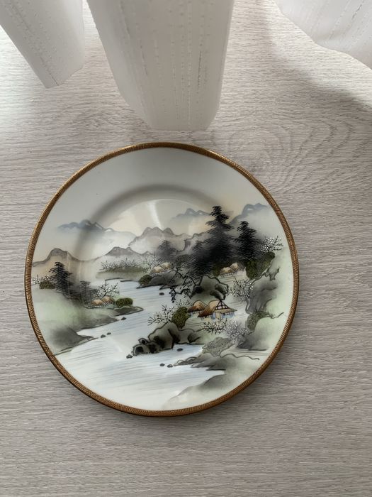 prato de porcelana chinesa pintado a mao