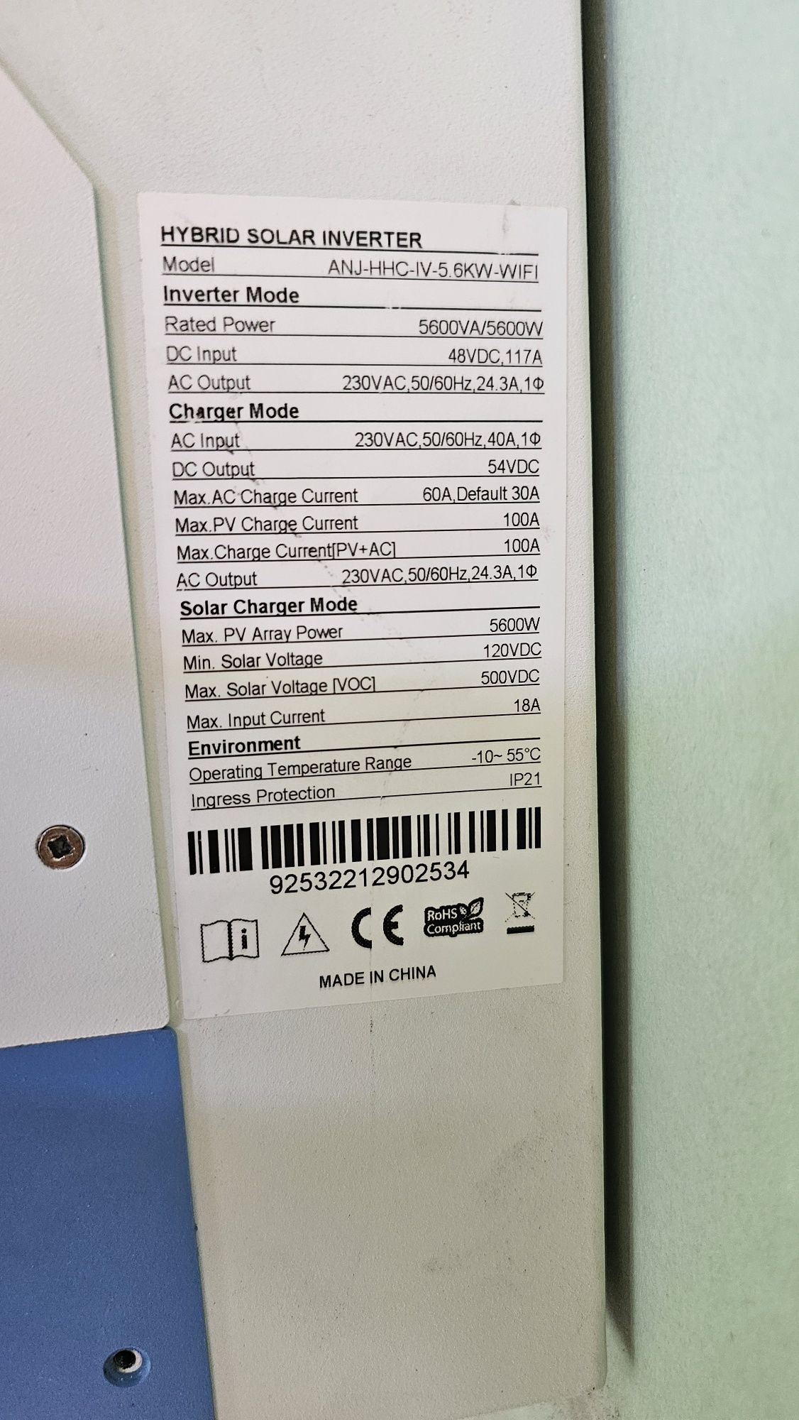 Anenji 5.5kw gibrid.