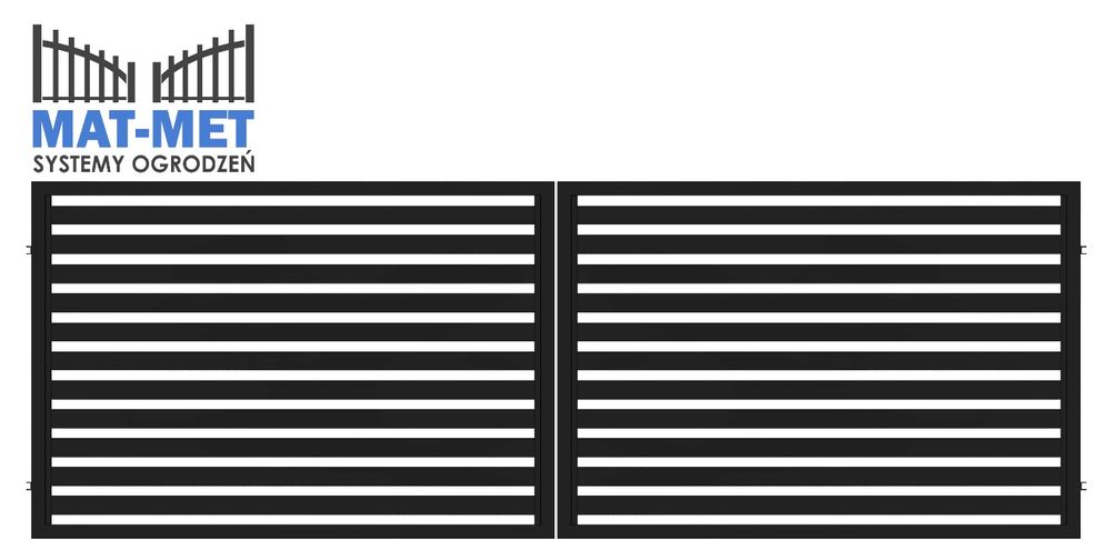 Brama wjazdowa Nowoczesna dwuskrzydlowa Neptun80 Ocynk+Ral