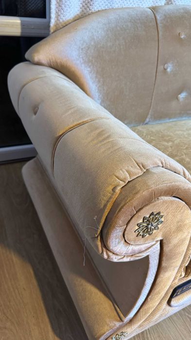 Zestaw dwóch sof barokowych welur glamour – stan bardzo dobry!