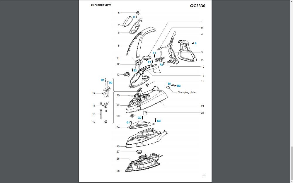 Праска Philips GC3330 на запчастини