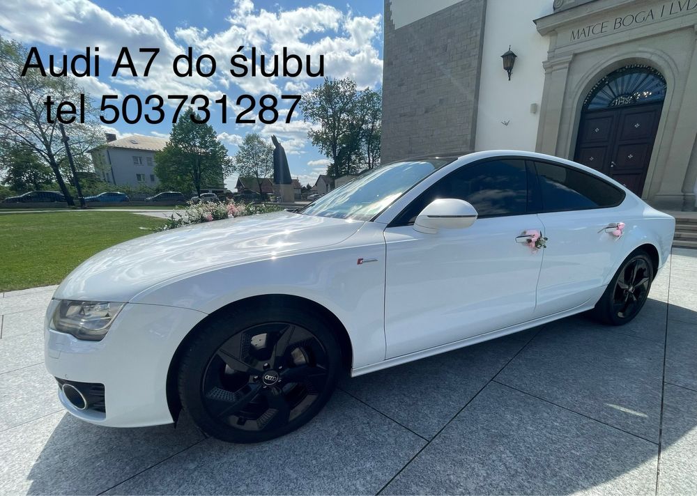 Samochód do Ślubu białe Audi A7 SUPER PROMOCJA  CENA Z DEKORACJĄ