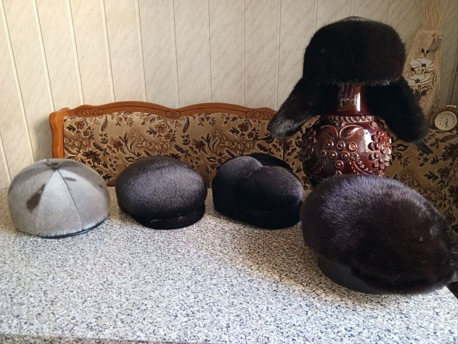 Мужские шапки натуральный мех норка и нерпа 57, 58 р