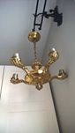 Mosiezny stylowy zloty zyrandol, lampa, oswietlenie - Warszawa