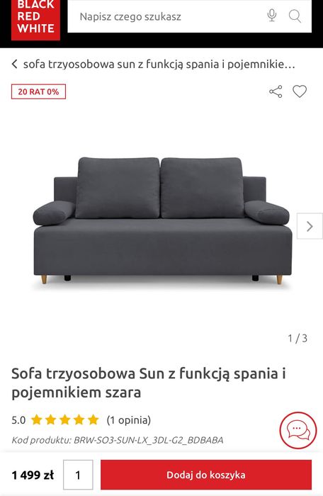 Sofa 3 osobowa nieużywana