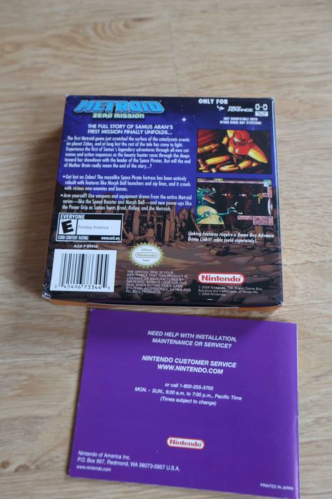 Gra GameBoy Game Boy Advance Metroid Zero Mission Komplet Idealny USA
