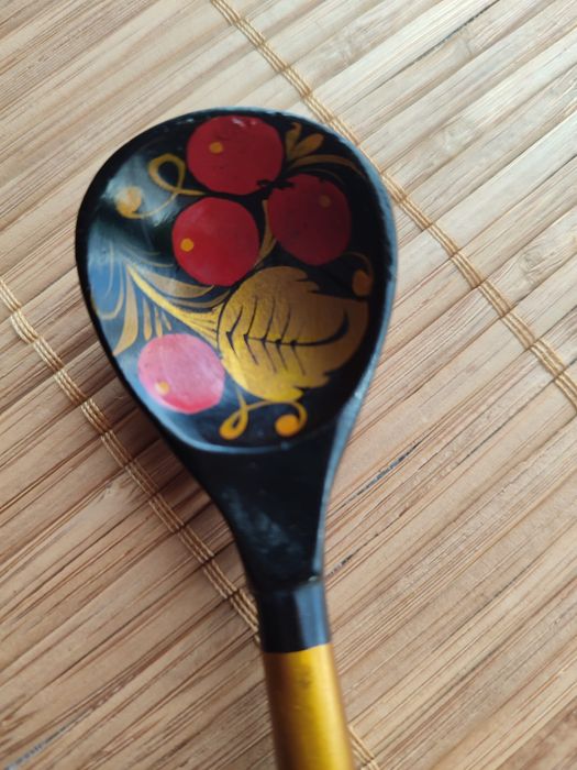 Łyżeczka drewniana ZSRR, Chochłoma vintage