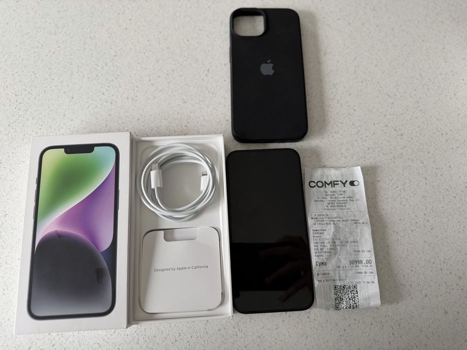 iPhone 14 Midnight 256 ГБ,новый,телефону 6 дней, гарантия до 21.10.26