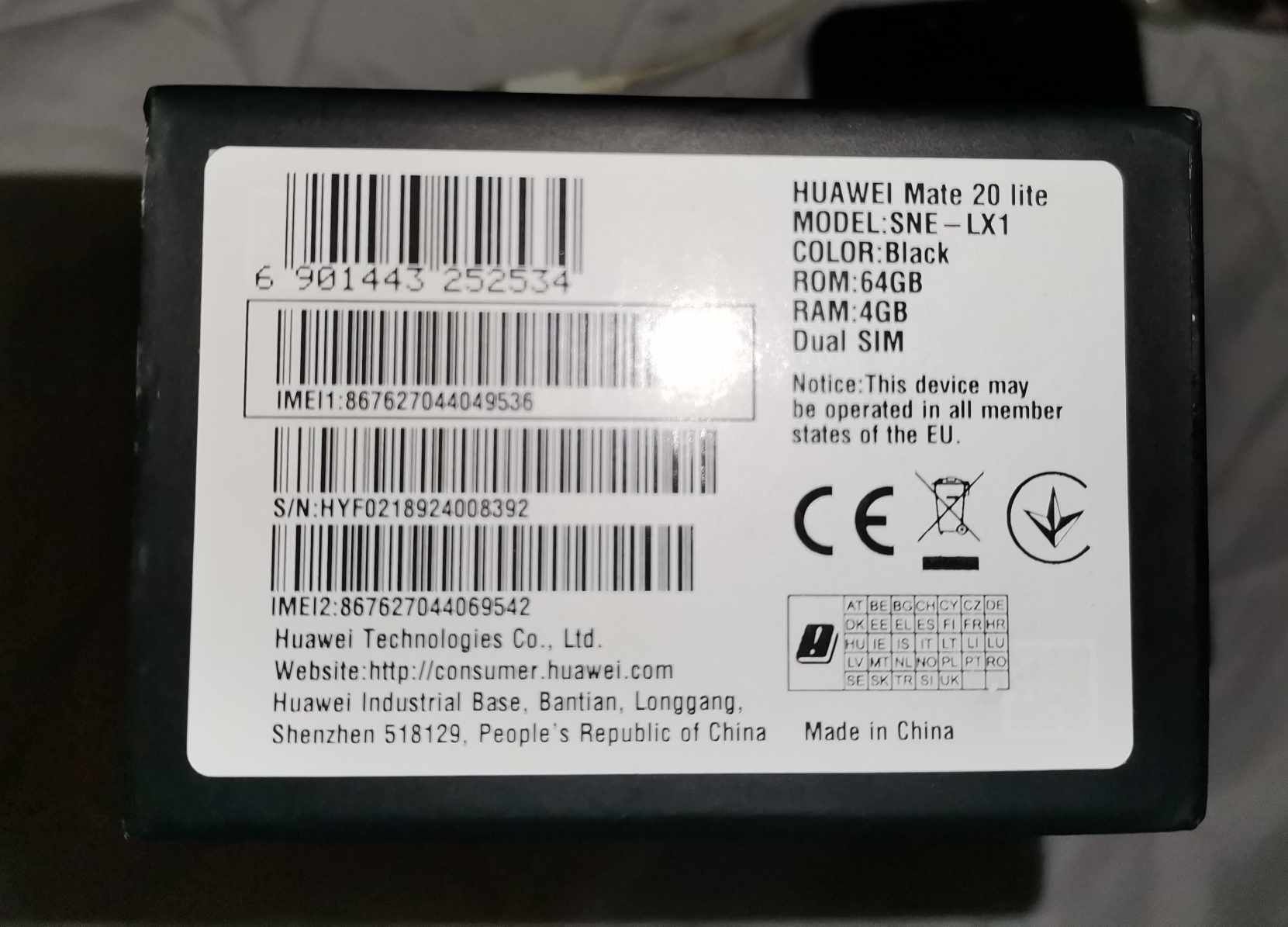 Huawei mate 20 lite