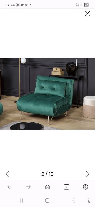 Sofa tapicerowana ciemna zieleń