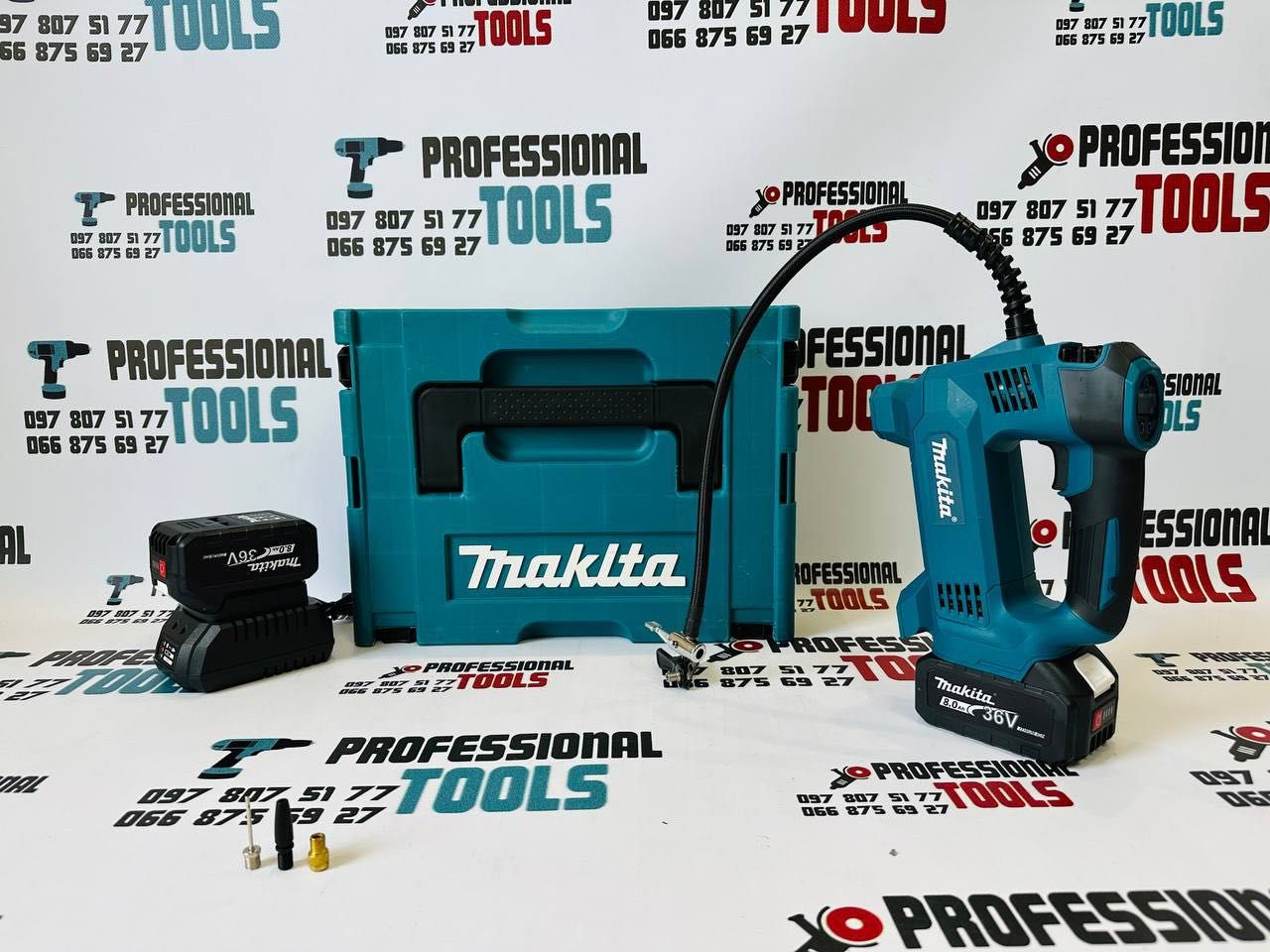 Потужний акумуляторний насос АВТО Компресор Makita DMP180 10,3 Бар