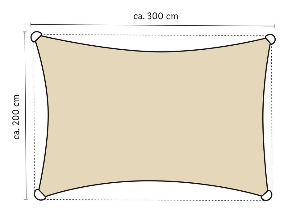 Żagiel przeciwsłoneczny prostokątny UV LIVARNO 300 x 200 cm. beżowy