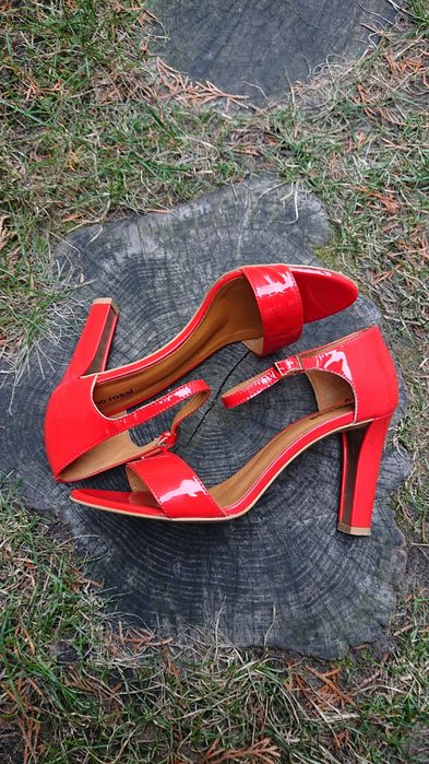 Gino Rossi pomarańczowe skórzane sandały szpilki. Venezia.