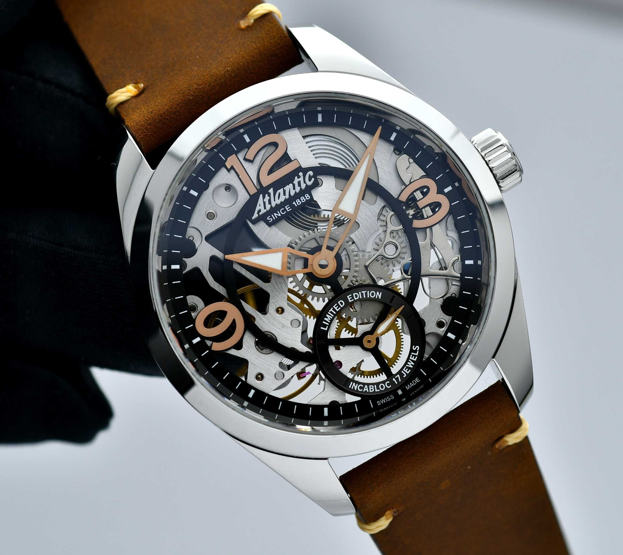 Zegarek Atlantic Seaflight Skeleton Limited - Stal 44mm - Pełny Zestaw