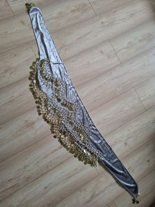 Pas biodrowy do tańca brzucha, szal biodrowy, chusta z monetami