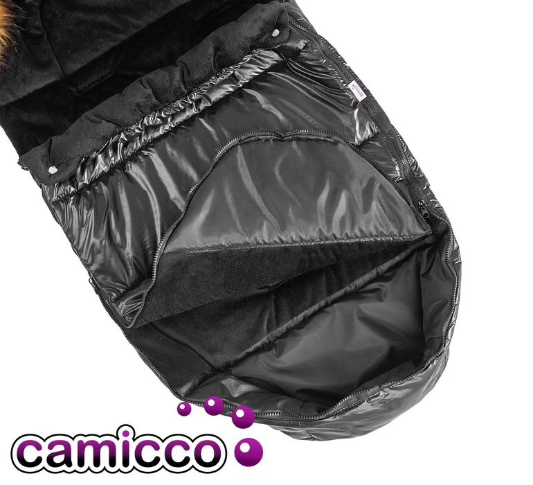 ŚPIWOREK do WÓZKA z odpinanym FUTRO ciepły plusz 0-36m śpiwór 105 cm