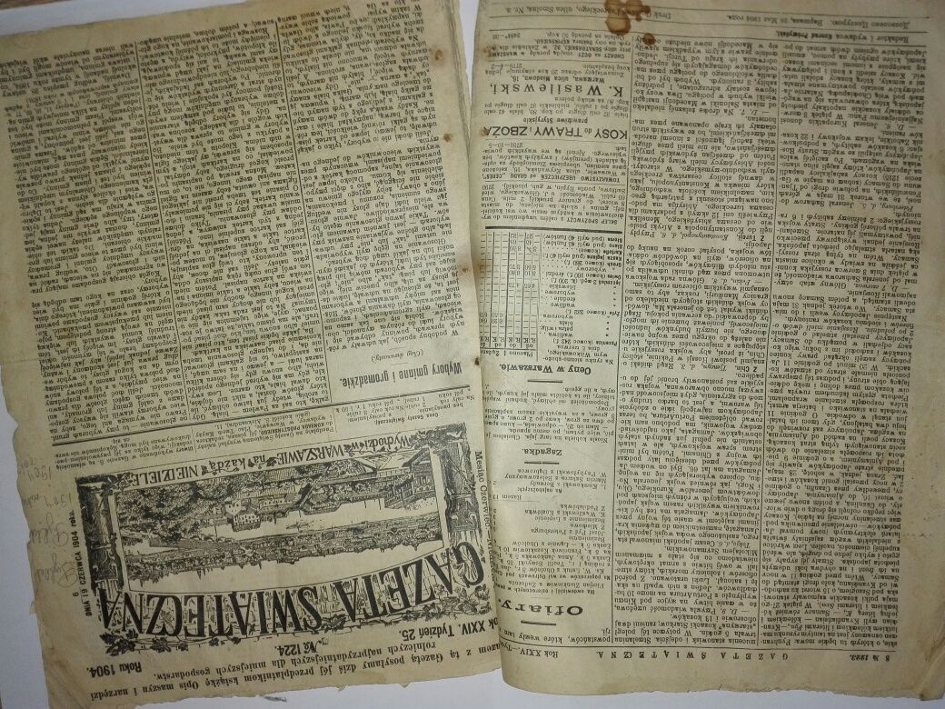 Stare Przedwojenne Gazety z 1904r